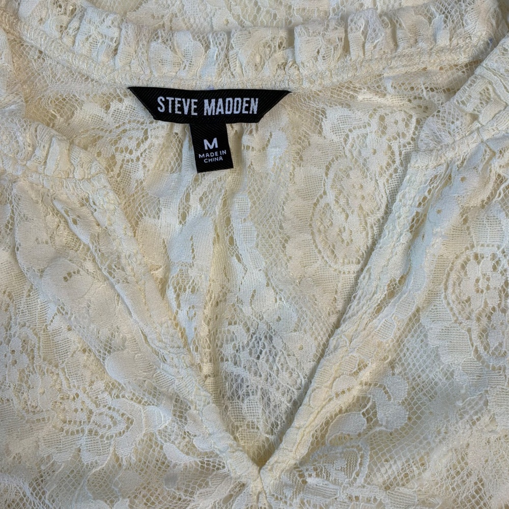 New Steve Madden Dress Paisley Floral Lace Maxi Dress in Natural Size Medium - Picture 14 of 17
